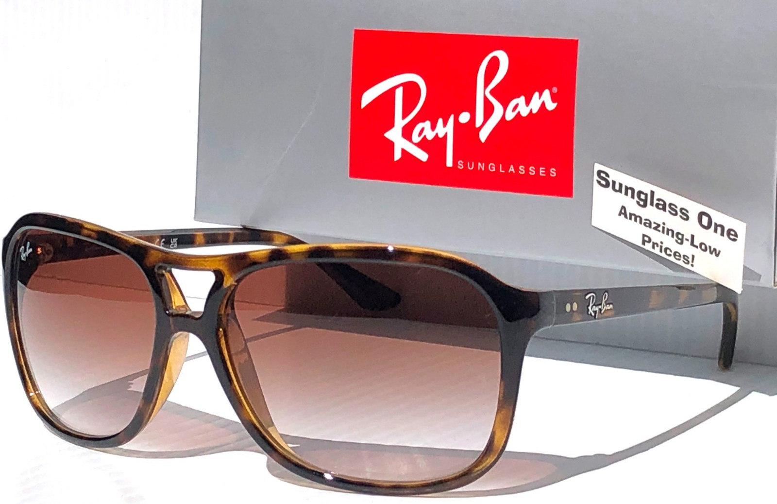 Ray Ban CATS 4000 Light Havana GRADIENT Crystal Brown Sunglass RB 4128 710/51