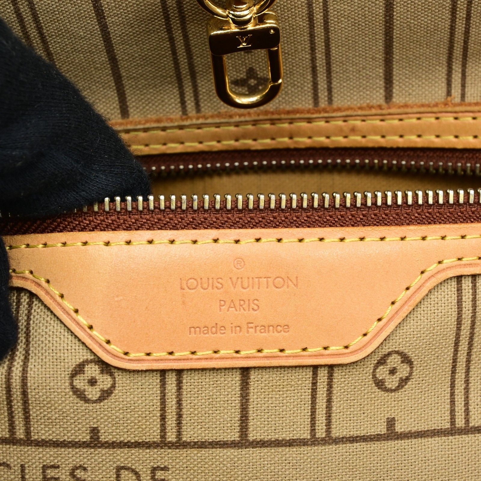Louis Vuitton Monogram Neverfull MM Leather Fabric Brown Tote bag B2202SA803