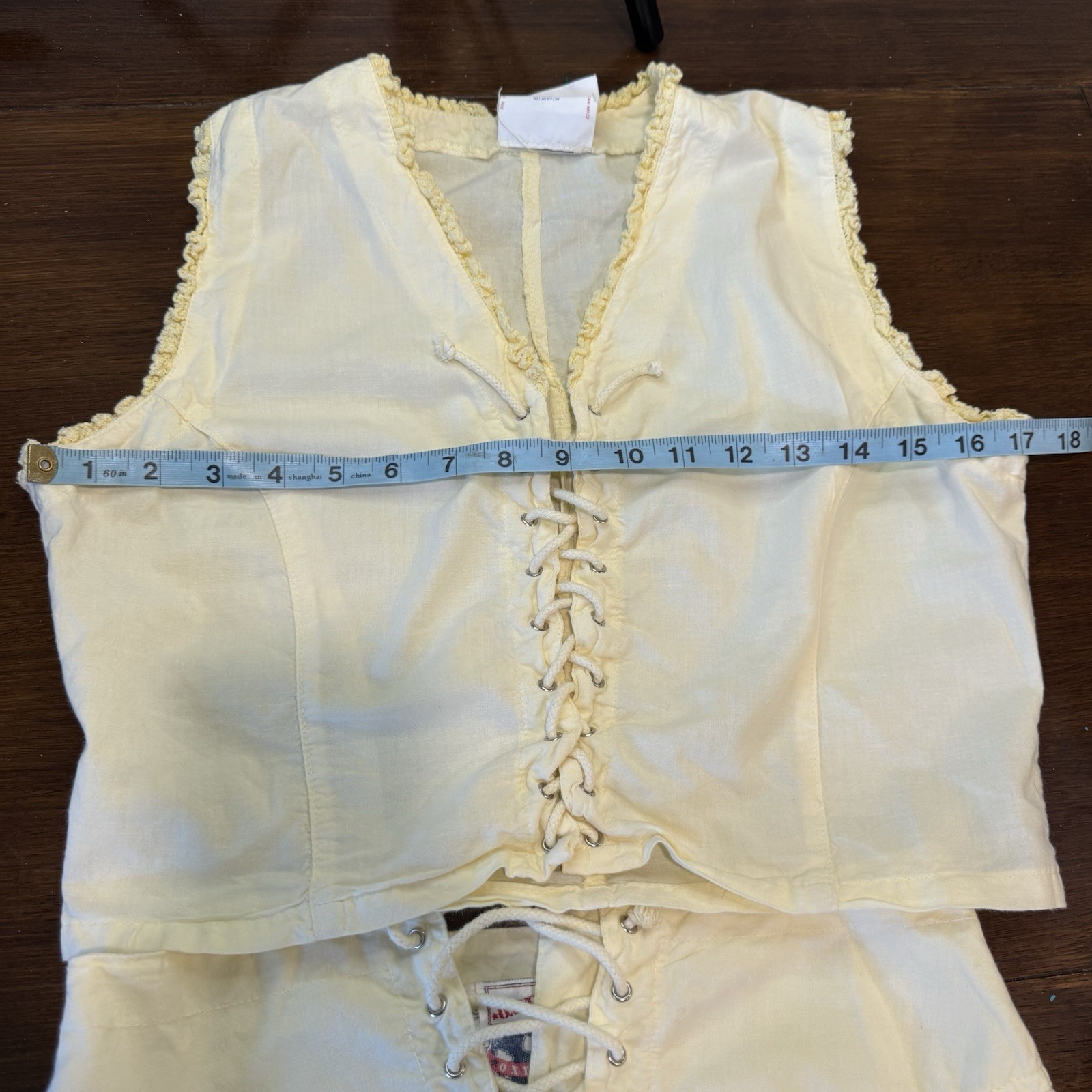 Vintage Oxygen Brand Lace-Up Vest/Skirt Sz L Victorian Romantic Coquette Corset