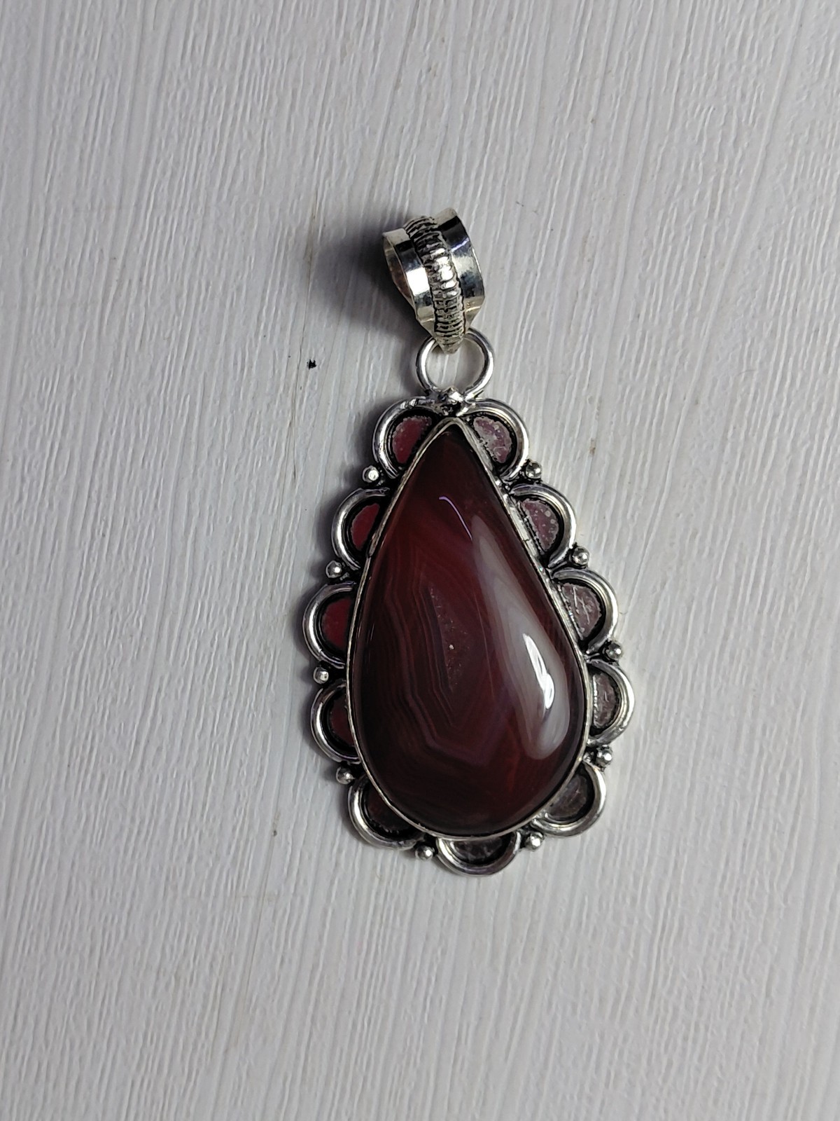 Natural Red Botswana Agate Gemstone Pendant Handmade Jewelry Free Shipping