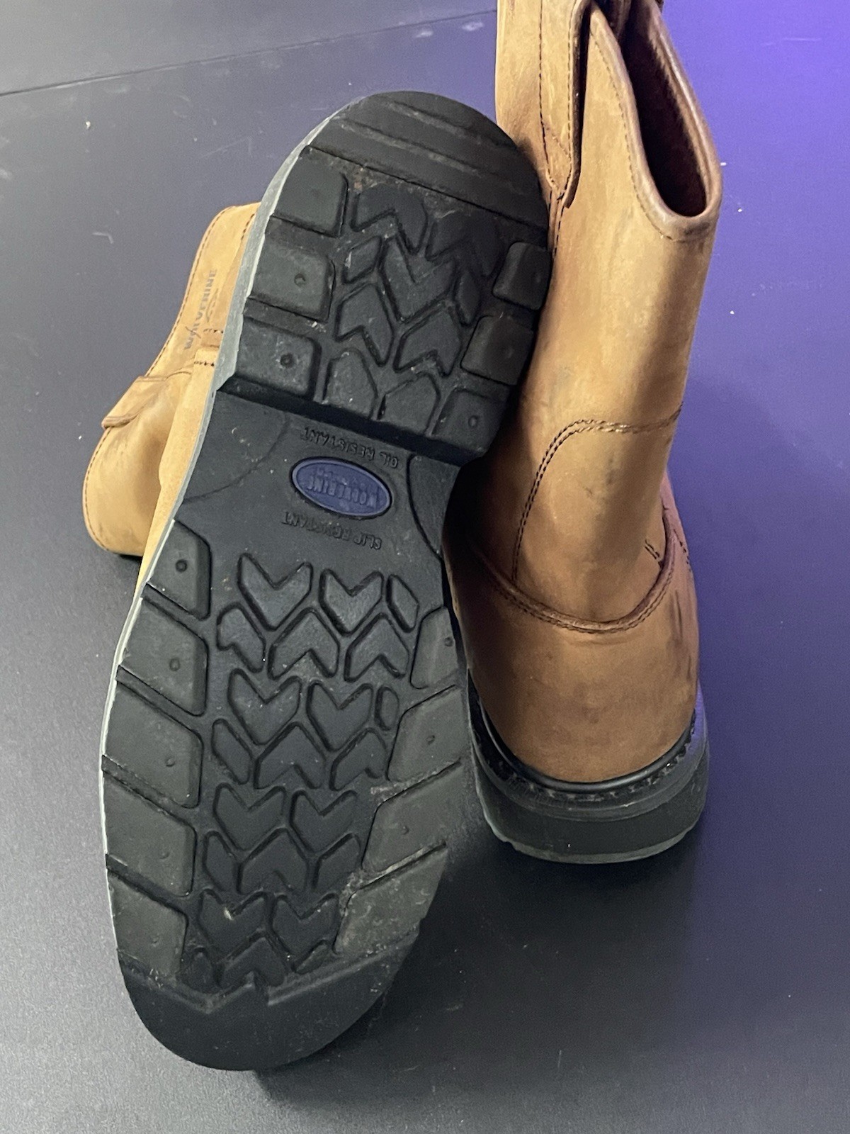 Wolverine Men 10.5 EW Wellington Work Boots Leather Steel Toe Slip/oil Resistant