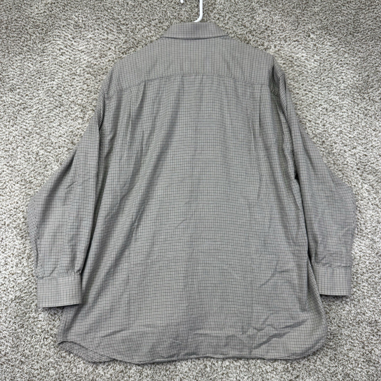 Brioni Shirt Men’s Size XL Long Sleeve Button Up Gray Houndstooth Made In Italy