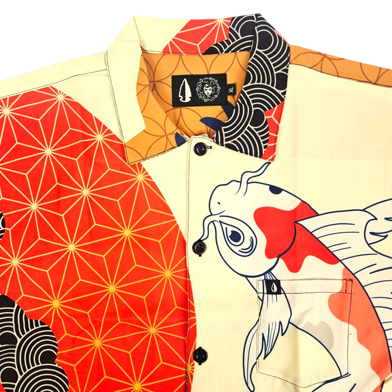 Tachuntfish THF Mojito Oriental Koi Button Up Shirt Mens XL Original Fit