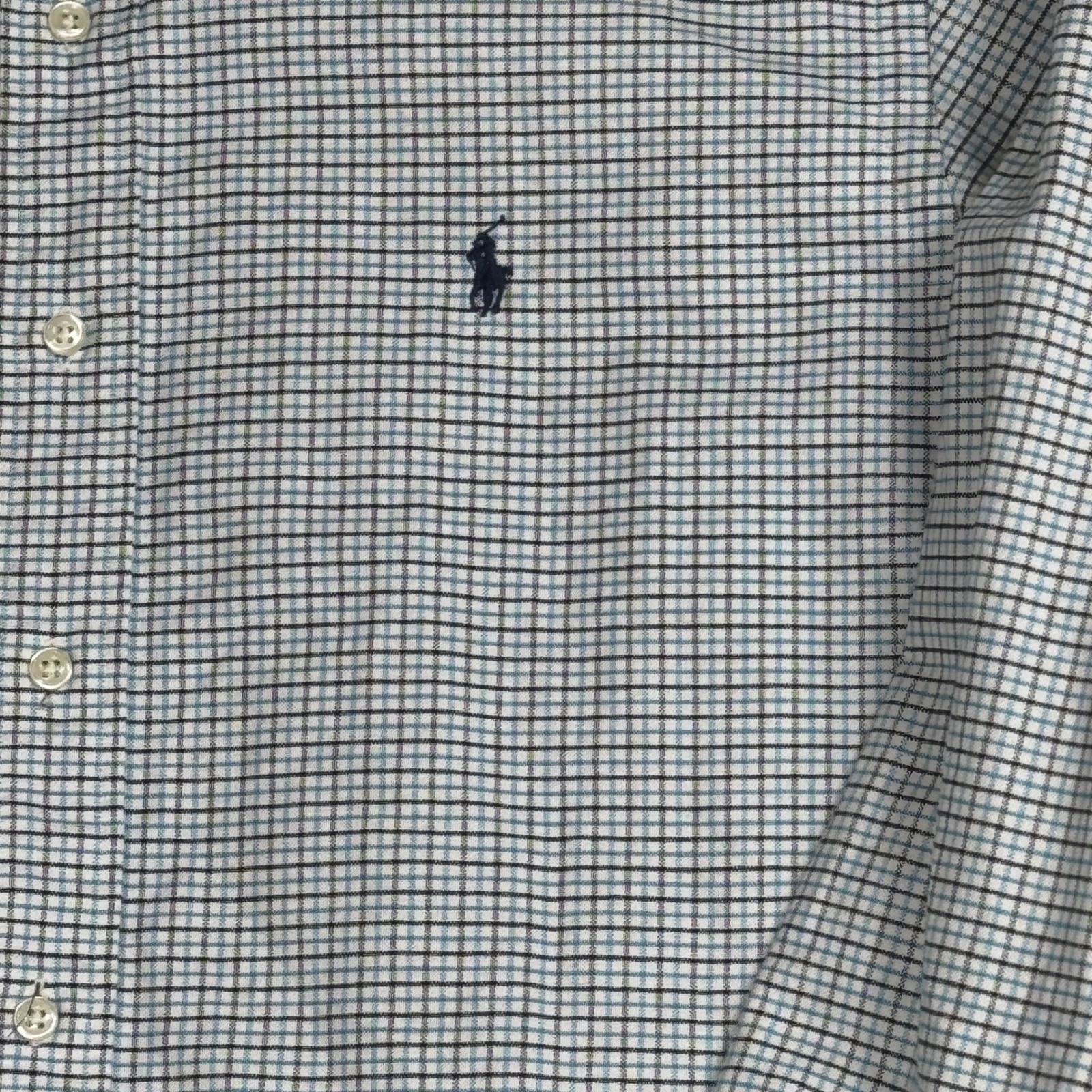 Ralph Lauren Button Down Shirt Mens XL Blue Preppy Plaid Custom Fit