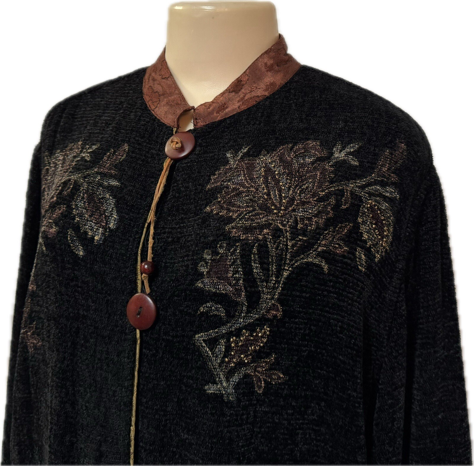 Flashback womens sweater size M vintage black artsy embellished top gorgeous