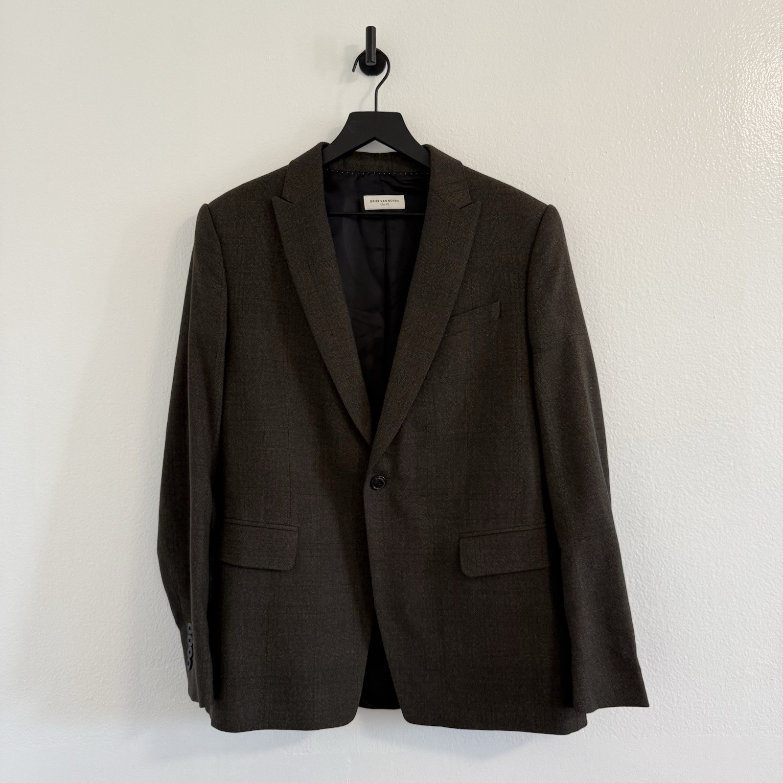 Dries Van Noten Mens Wool Blazer Sport Coat Brown Melange Jacket Size 42US/52IT