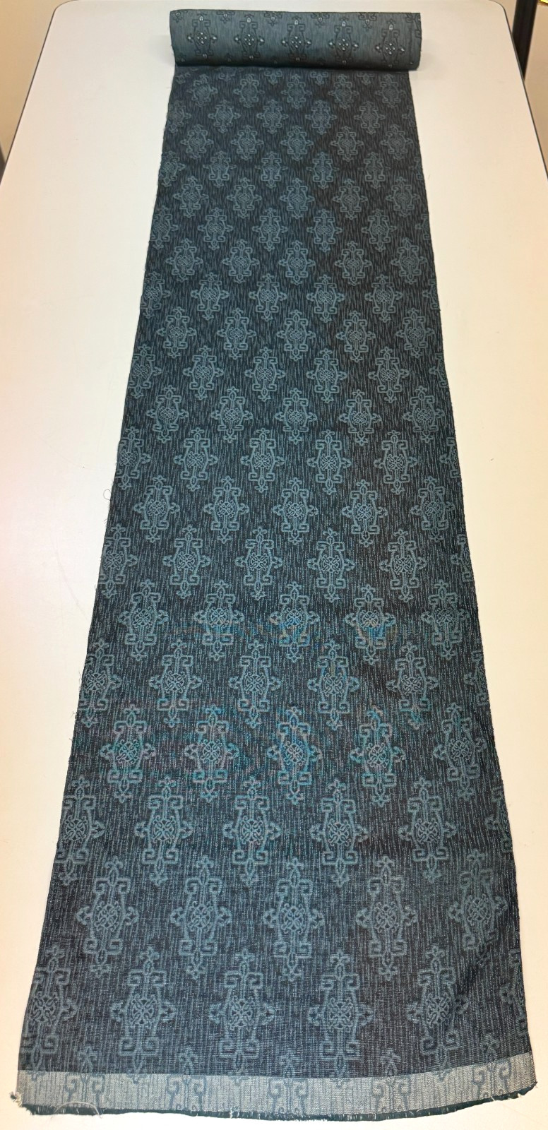Japanese Vintage Kimono Fabric cloth Boro Silk Green tradition 35.4×13.7 in