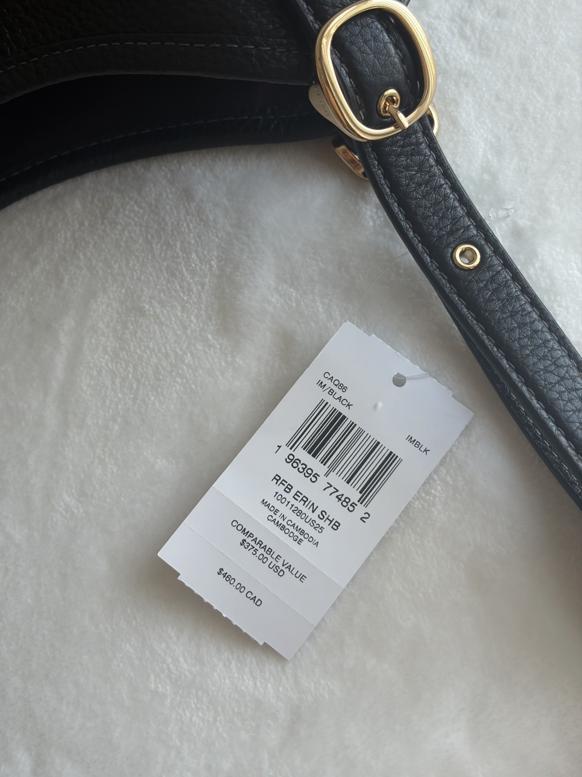 Coach Black Shoulder Bag Zip Gold Hardware Detachable Adjustable Strap Pockets