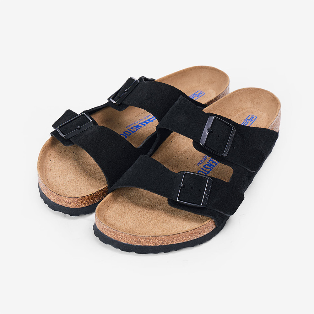 Birkenstock Arizona Suede Black Soft Footbed Sandals Women’s Shoes Medium/Narrow