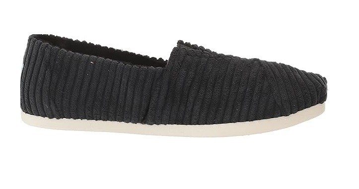 TOMS Women’s Alpargata Recycled Cotton Canvas Loafer Flat Black & Dark ivy Wide