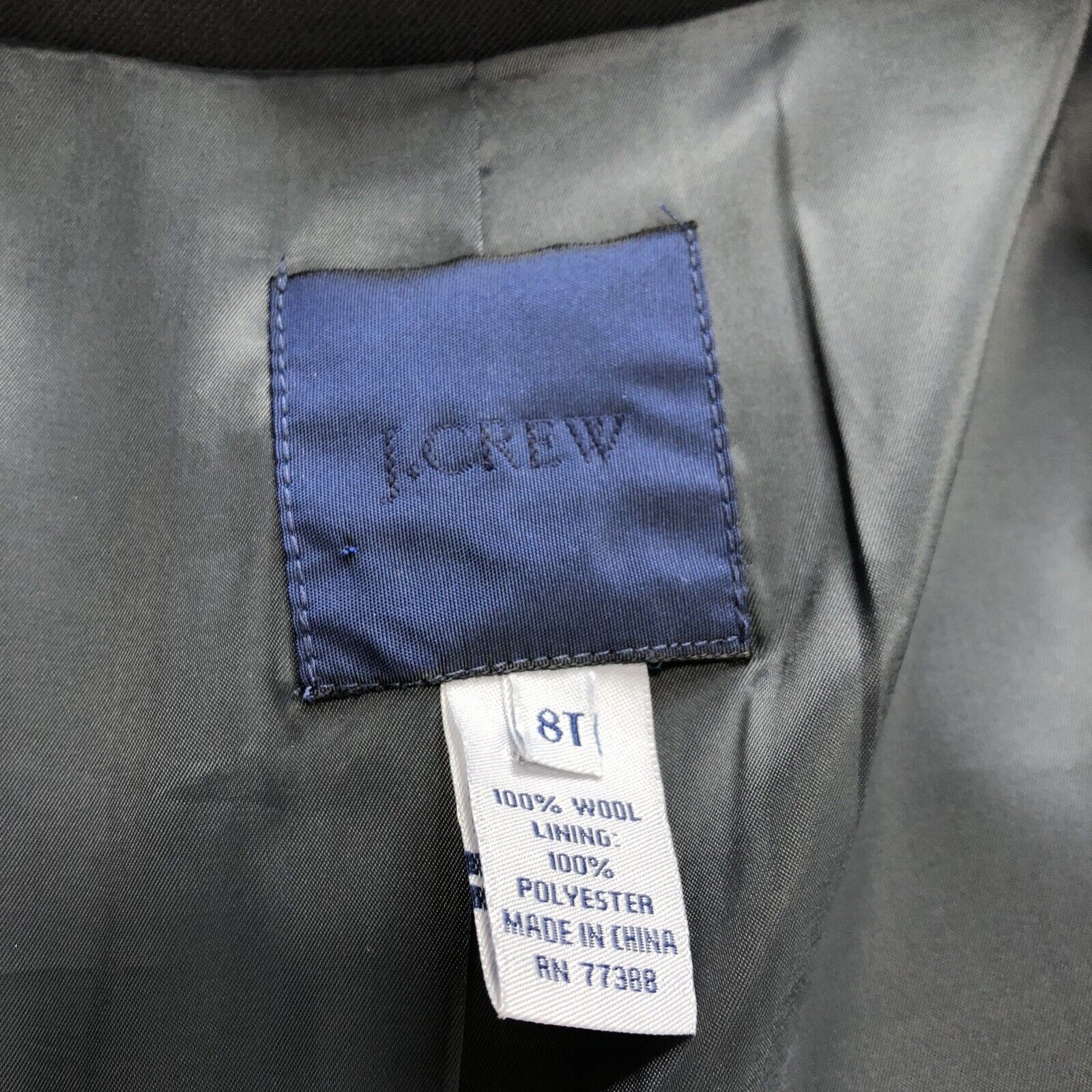 J.Crew Super 120’s 8T TALL Wool Two Button Business Career Blazer Jacket Gray