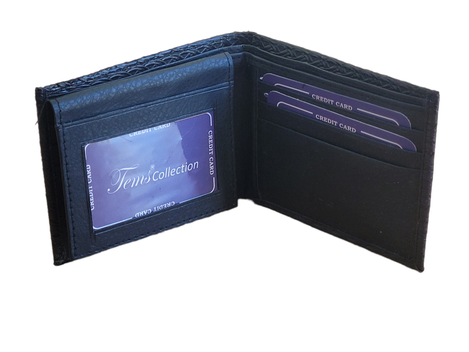 Black Embossed Vegan Leather Wallet Leather Printed Bifold Wallet Celtic Knit