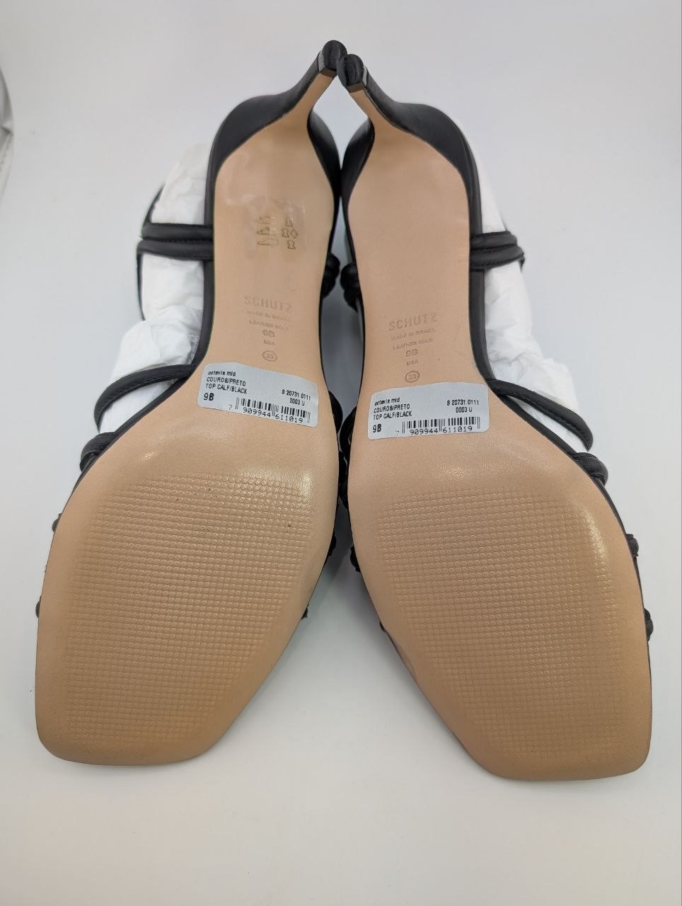 NIB Schutz Octavia Leather Heeled Sandal in Black, sizes 9 & 9.5 available