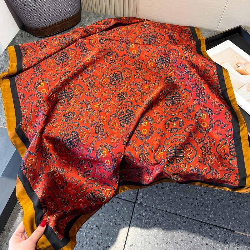 New Authentic Chinese Style Long Scarf Shawl Scarves Wrap Silk Print Wrap Scarf