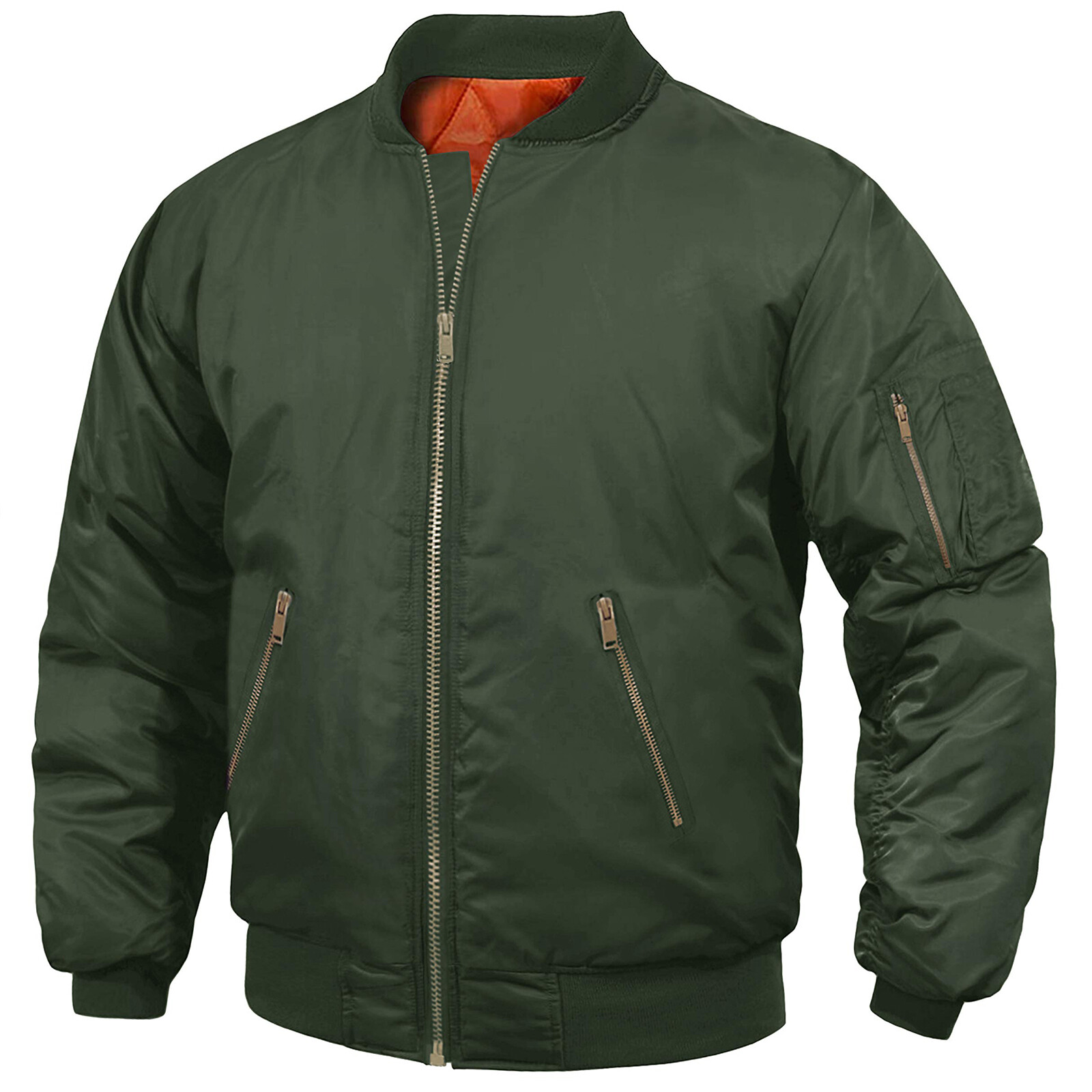 Men’s Premium Bomber Jacket Full Zip Up Quilted Lined Pilot Jacket Casual Work