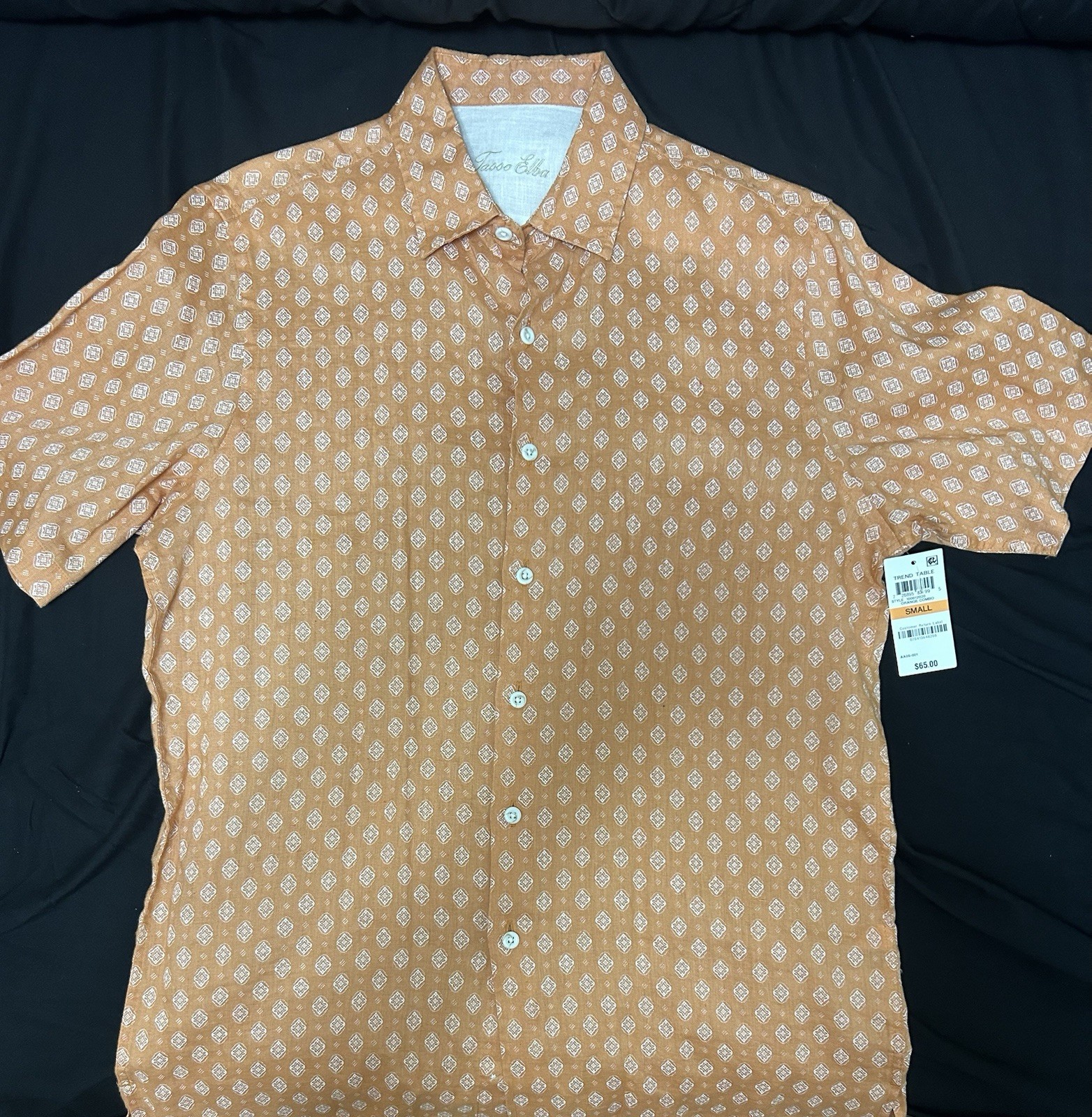 Tasso Ella Orange Men’s Size Small Shirt