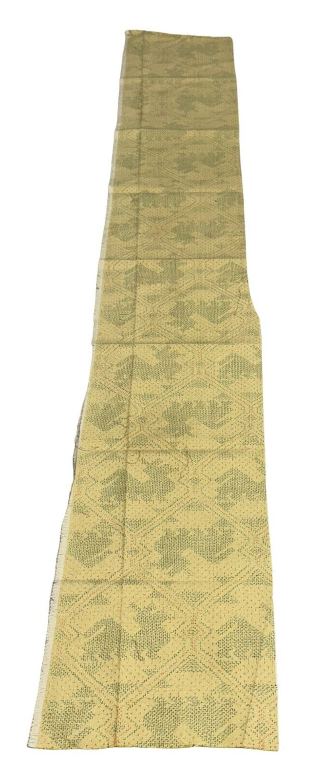 Japanese Vintage Kimono Fabric cloth Boro silk Beige Tradition Dirt 53.5×7.48in