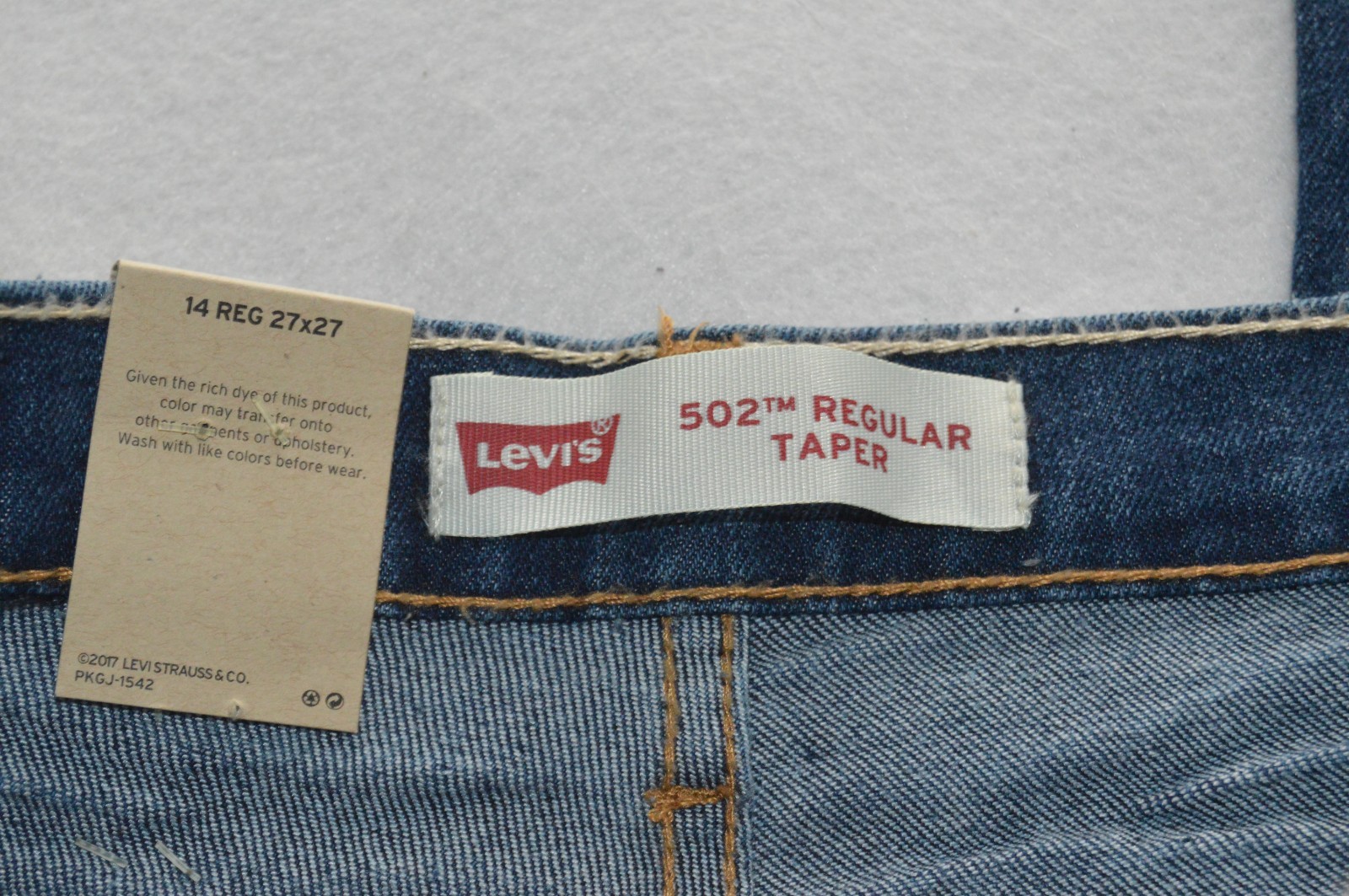 LEVI’S 502 Regular Taper Vertical Stretch YOUTH Size 14 Reg 27×27 NWT