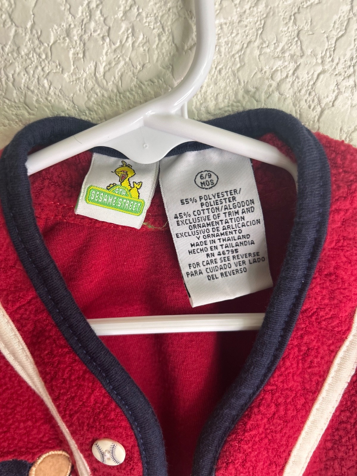 Sesame Street baby baseball jacket 6/9M