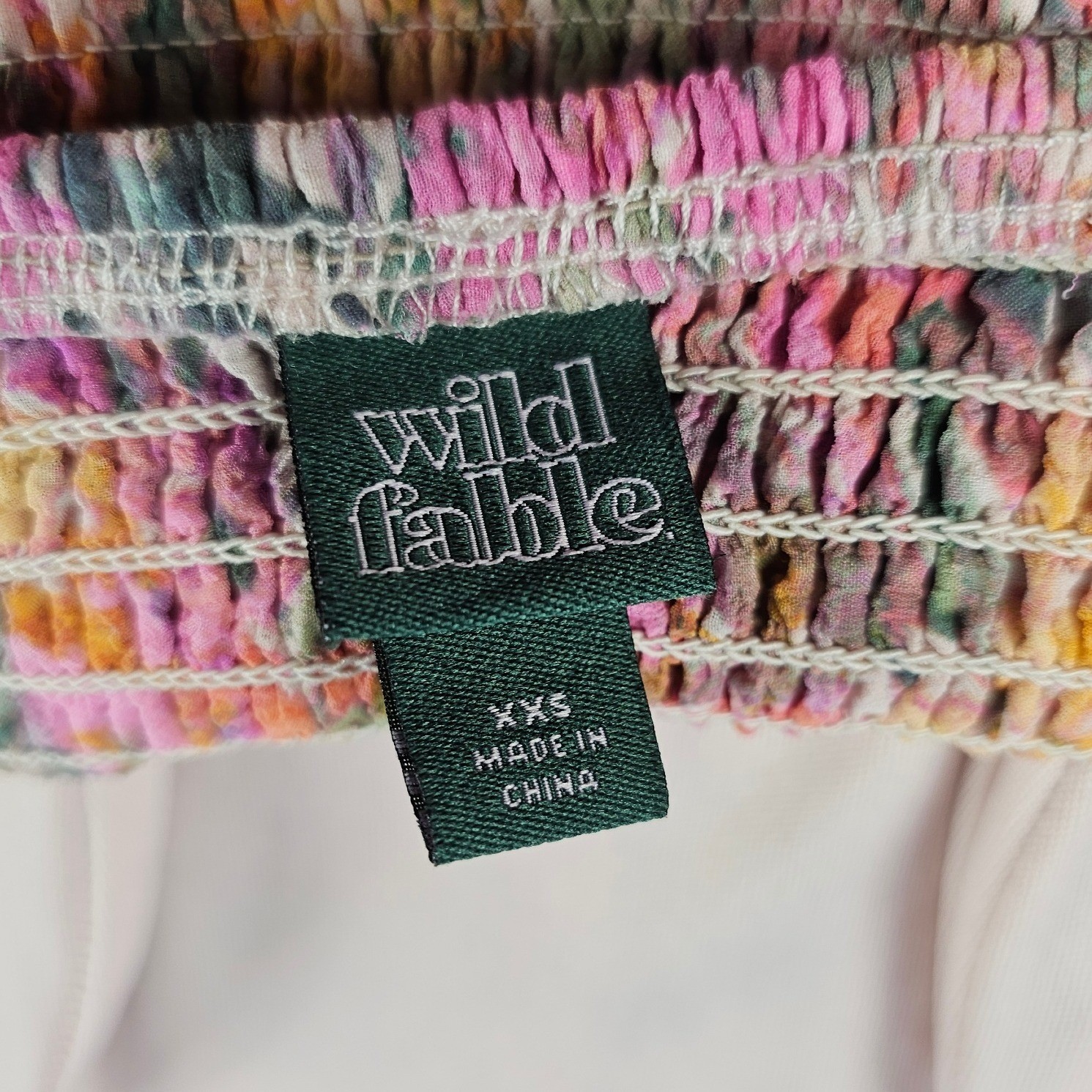 Wild Fable Corset Top Womens XXS Multicolor Excellent Floral Puff Sleeve Cropped