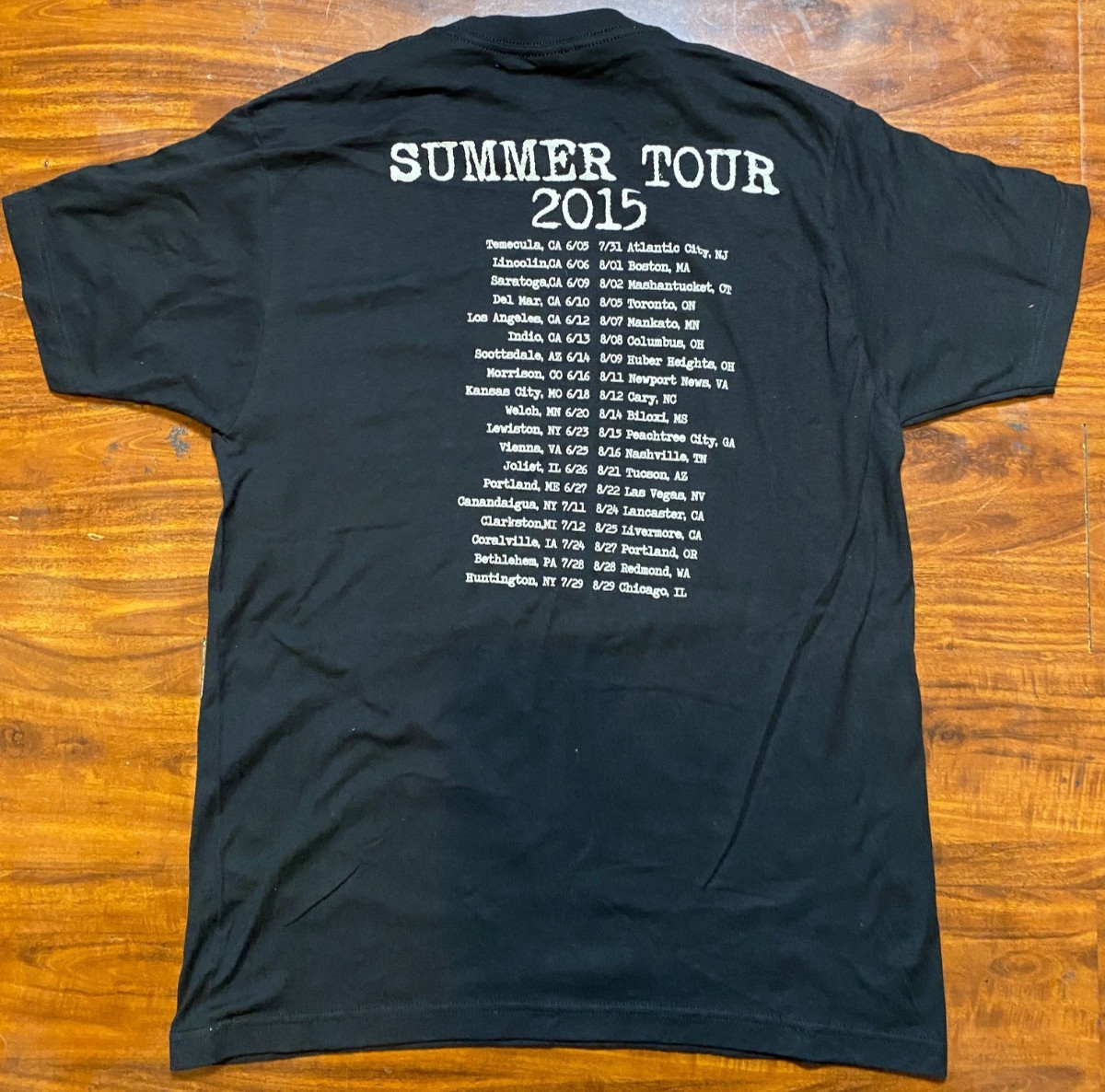 CHEAP TRICK 2015 Summer Tour Double Sided Concert Tee 80’s Rock Black SZ L-NWOT
