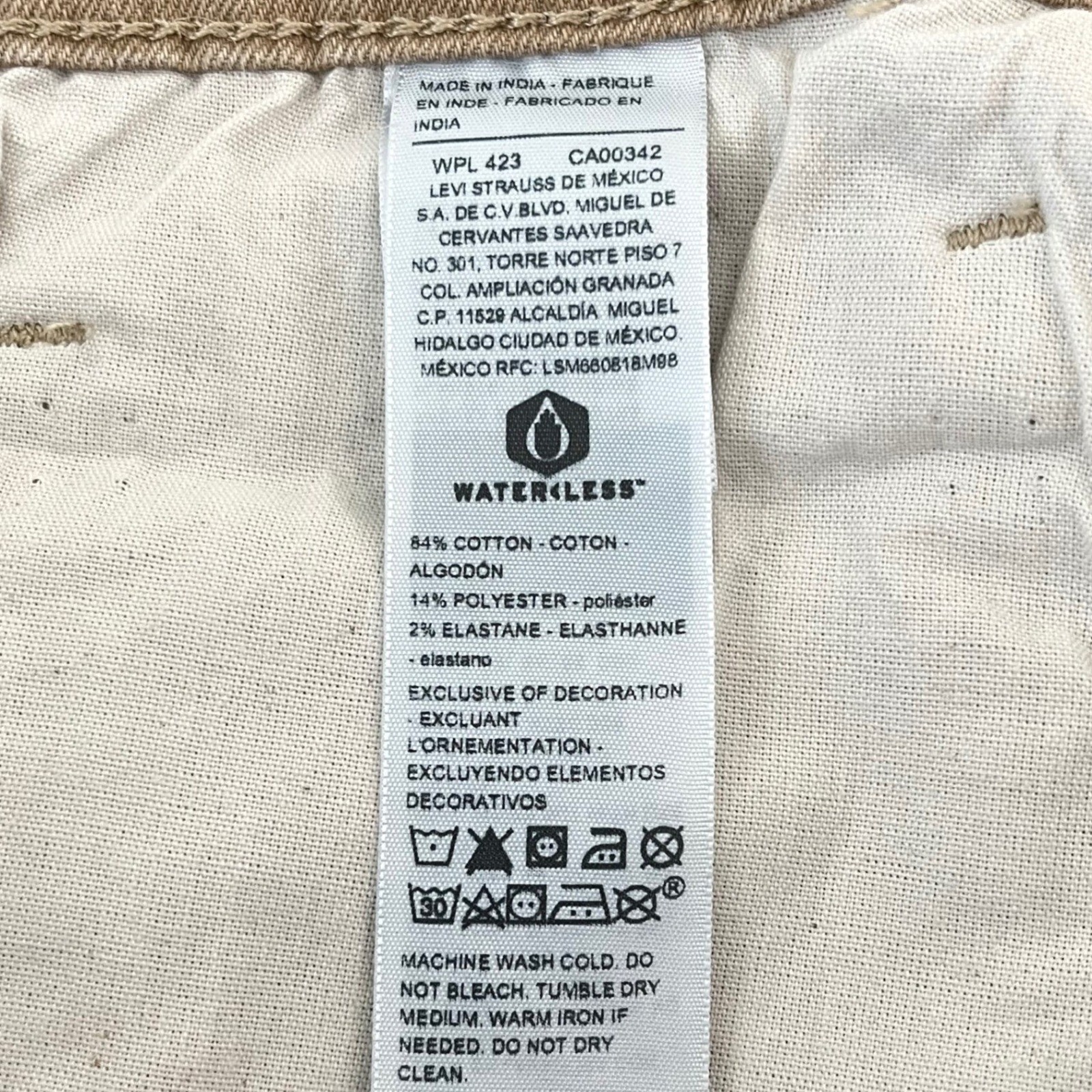 Denizen Levi’s Mens 231 Athletic Fit Jeans 38×29 Tan Stretch Slightly Tapered