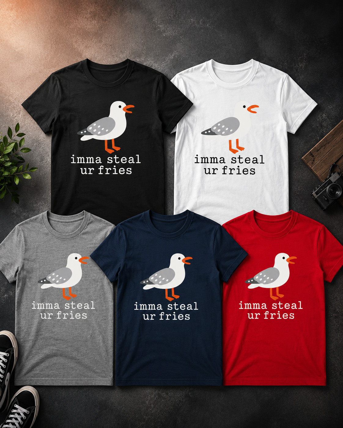 Imma Steal ur Fries Adult T-Shirt Funny Bird Lover