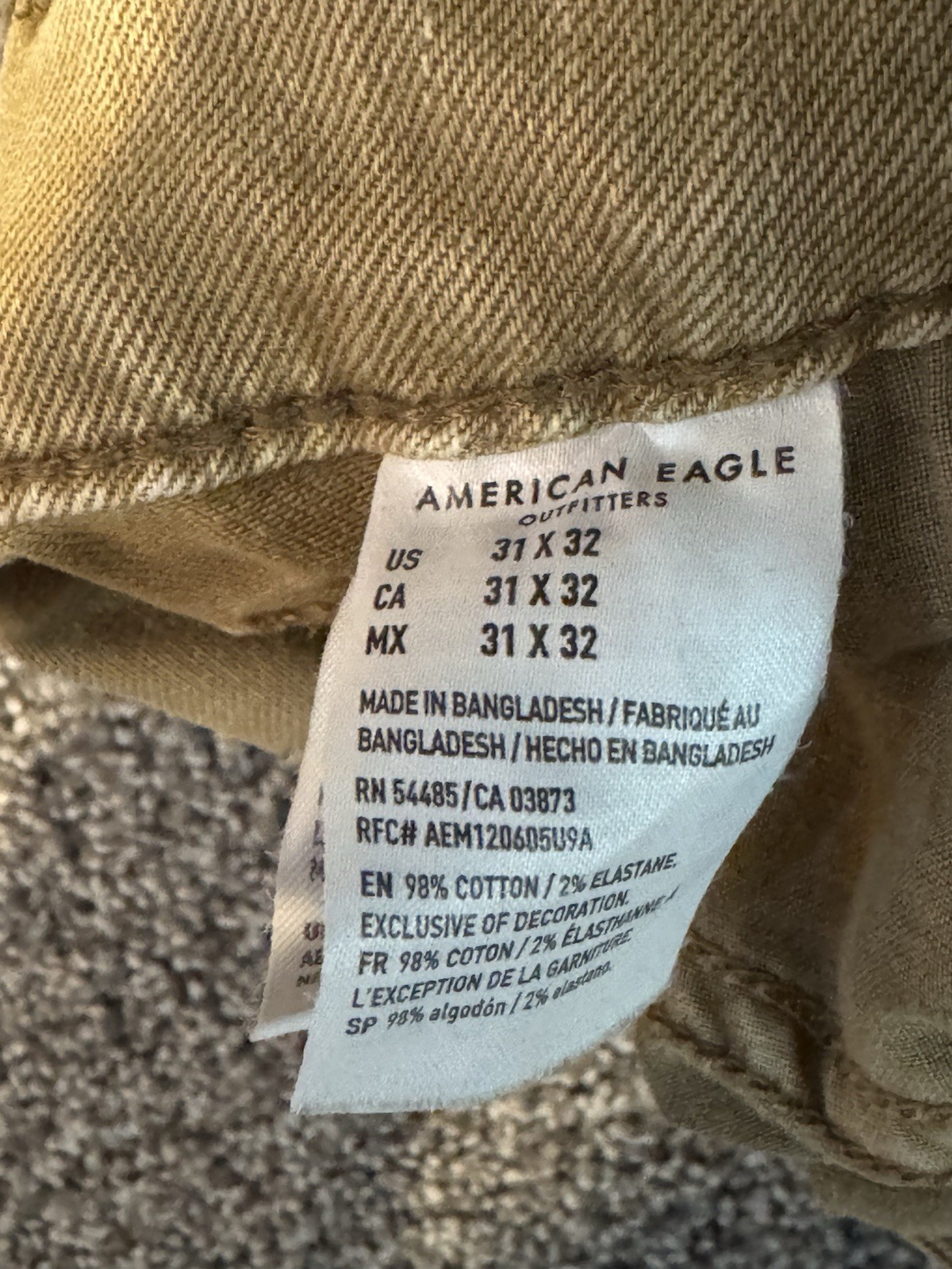 Men’s American Eagle Skinny Jeans – Next Level Flex – 31 x 32 – Tan