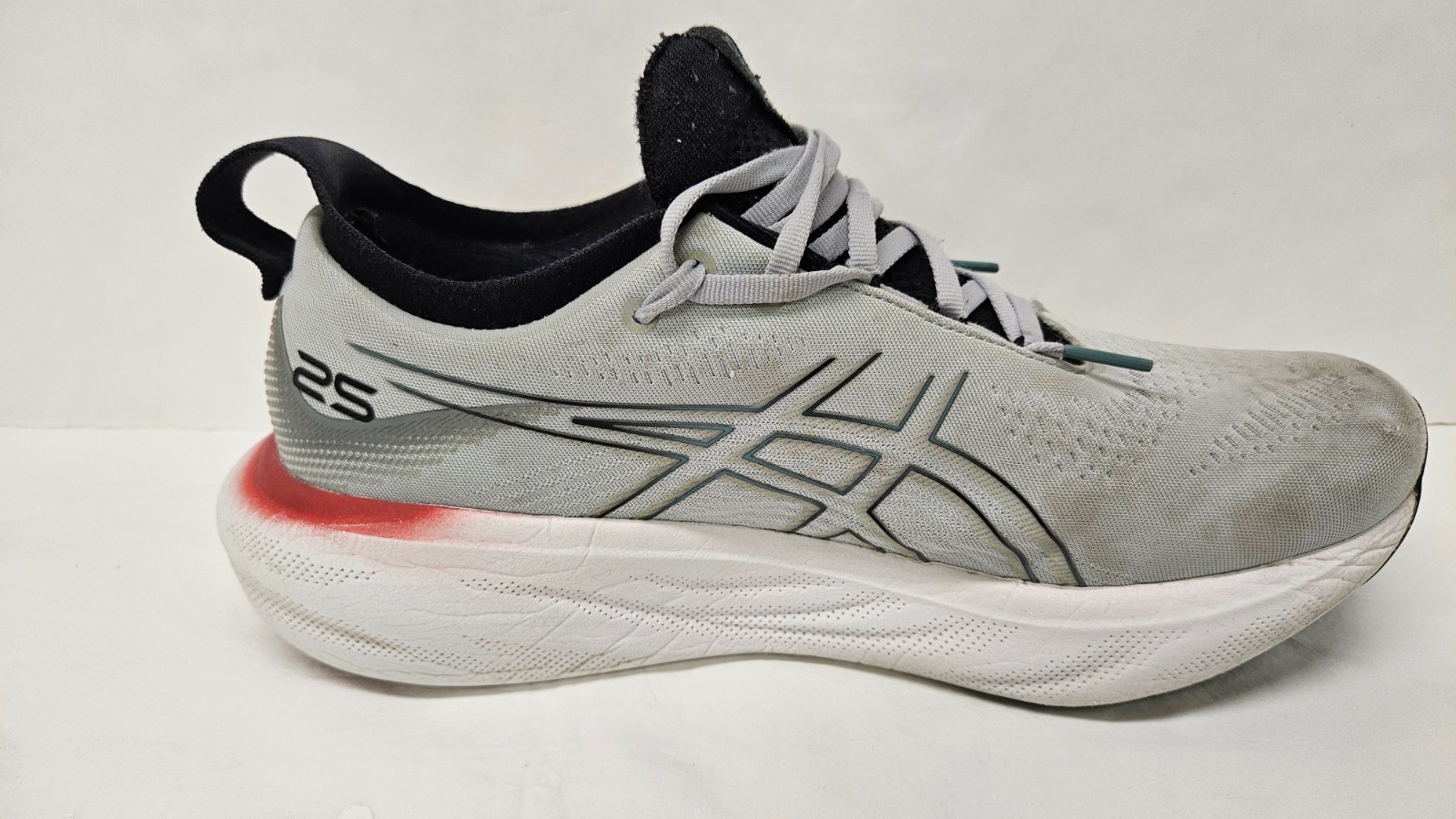 ASICS Gel-Nimbus 25 Shoes Men’s Size 10 Piedmont Grey/Foggy Teal Running Shoes