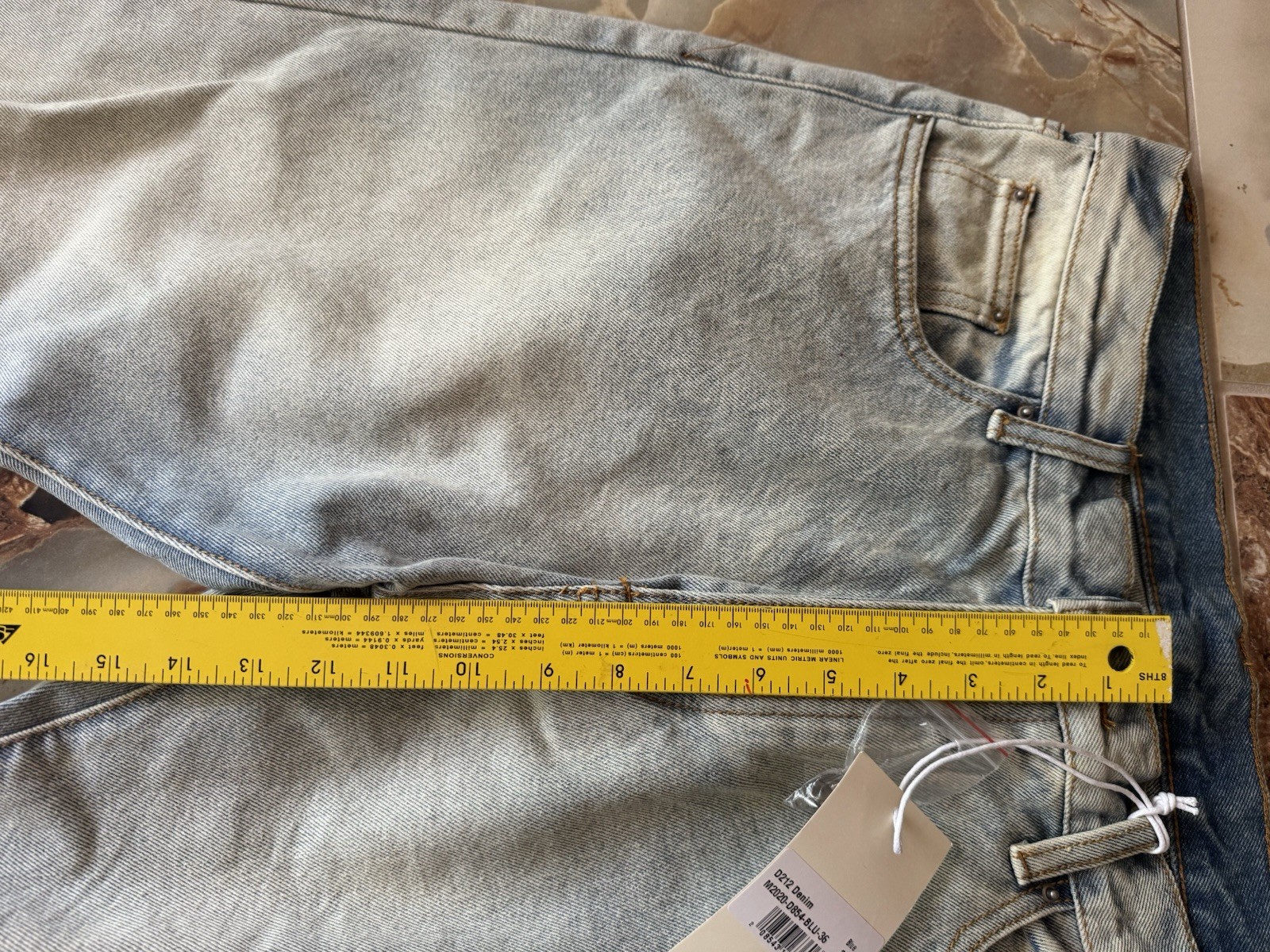 MNML Men’s Distressed Denim Button Fly Jeans Size 36 New