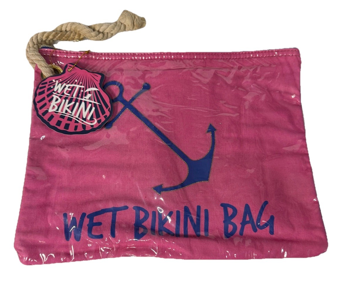 Wet Bikini Bag Zip Cloth Fabric Plastic Lined For Wet Or Dry Swimwear New #11