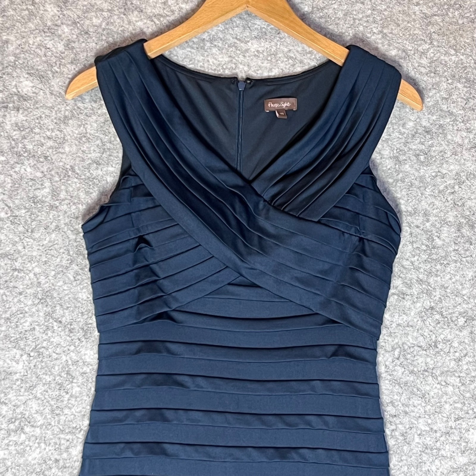 Phase Eight Womens Bodycon Pencil Dress Blue Pleated Cocktail Evening UK10