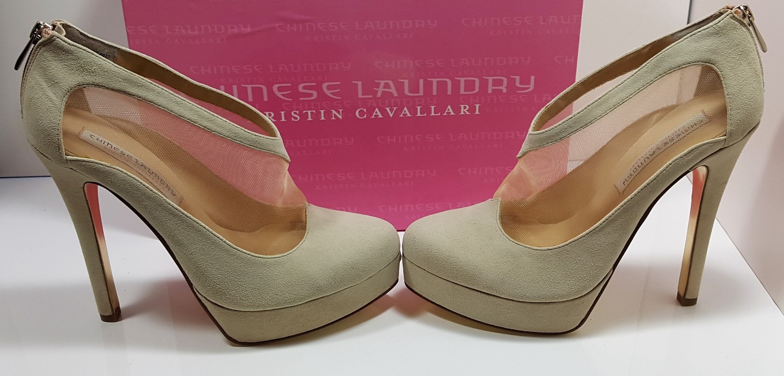 Kristin Cavallari Chinese Laundry Letizia Nude Mesh Platform Pumps 9.5 NWD $169