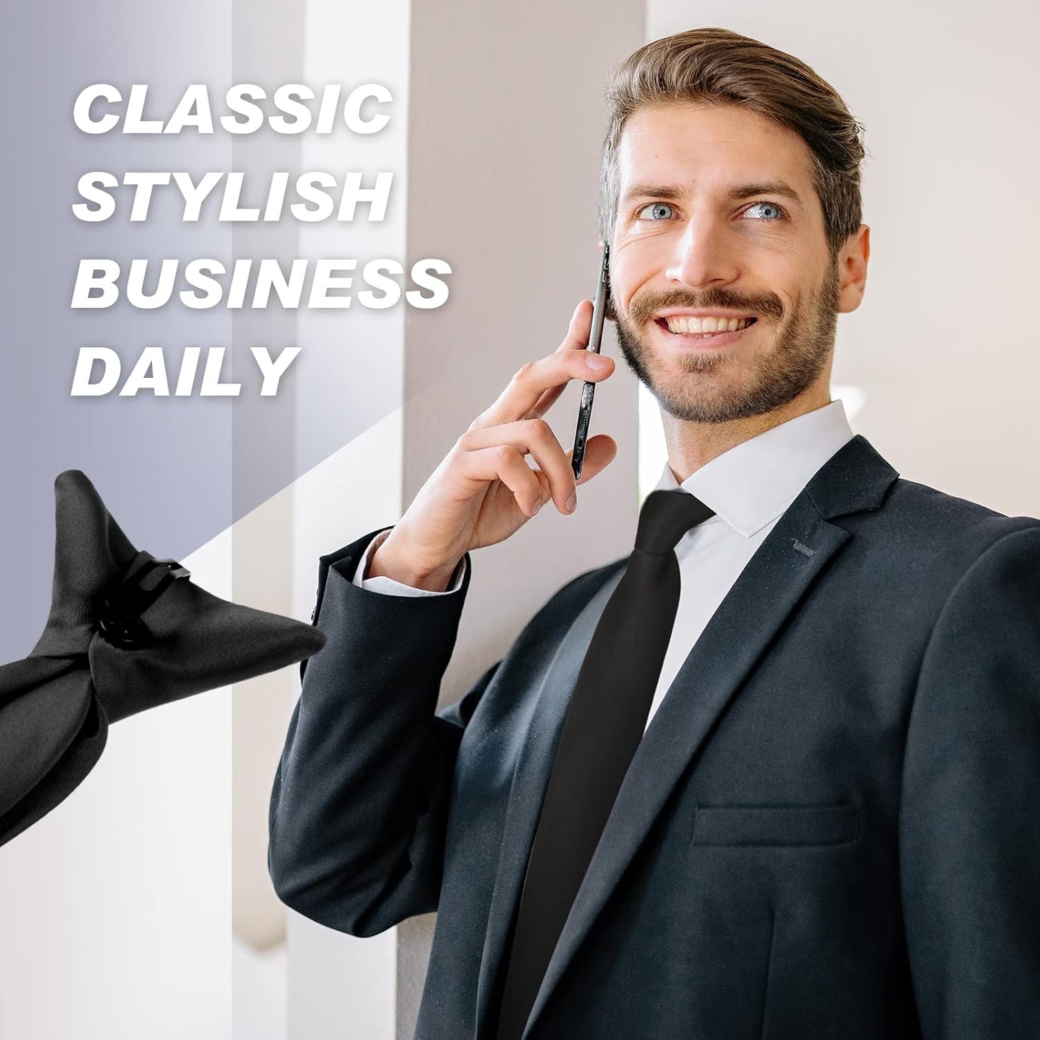 6PCS Clip On Ties Men Solid Color Pre-Tied Necktie 20″ Wedding Office School