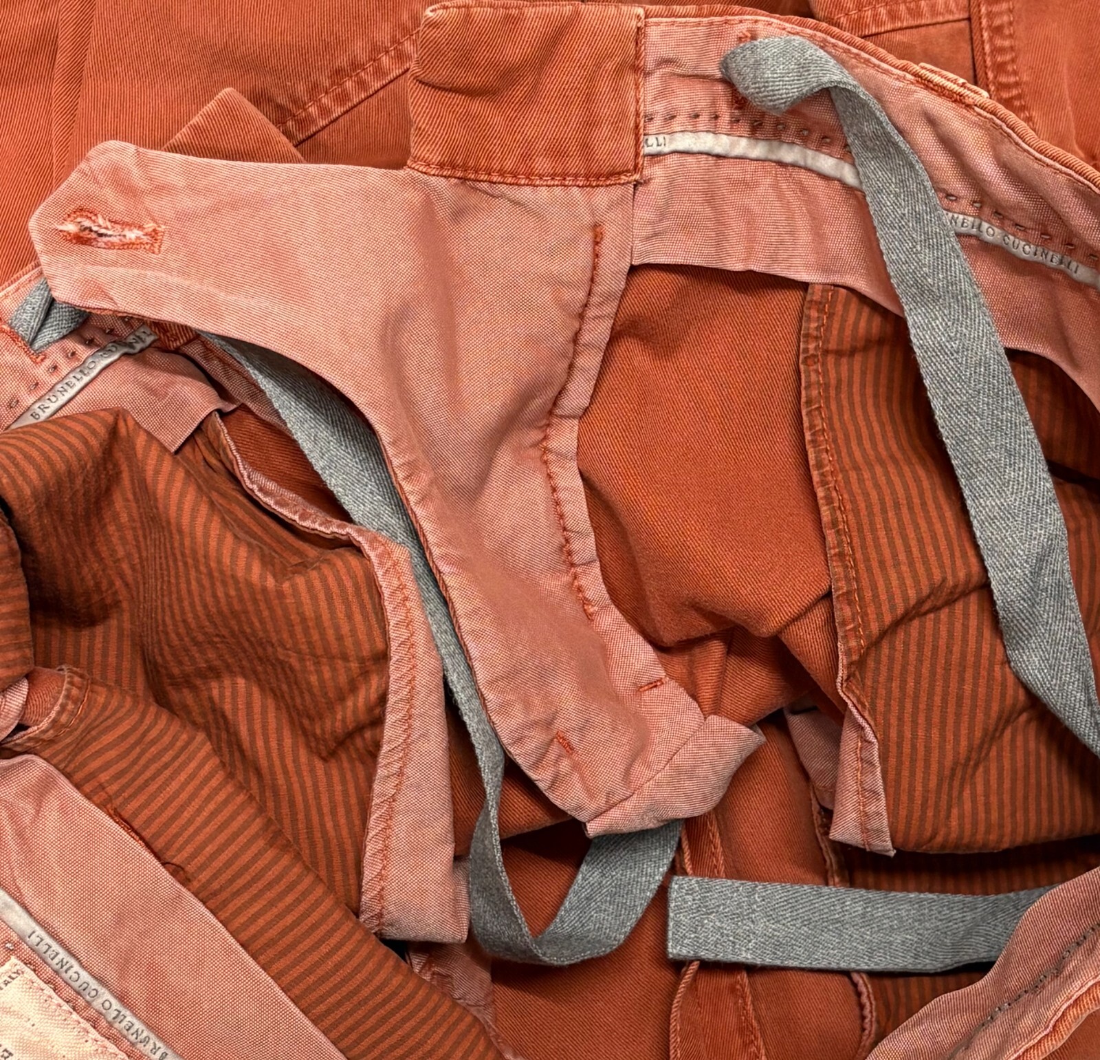 Brunello Cucinelli Men’s Cargo Shorts Size 30 / 46 Burnt Orange Cotton – $1,095