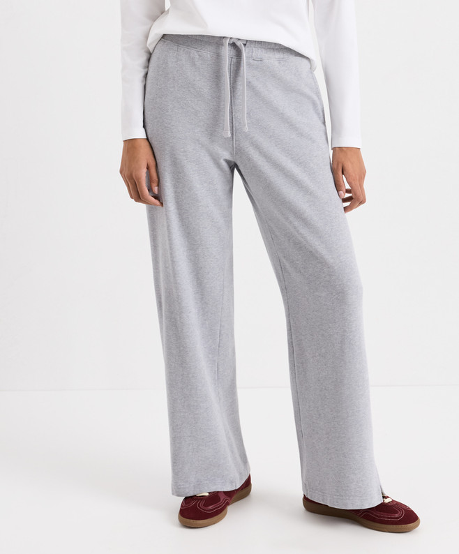 PACT Organic CloudKnit Wide Leg Pant – Heather Grey NEW