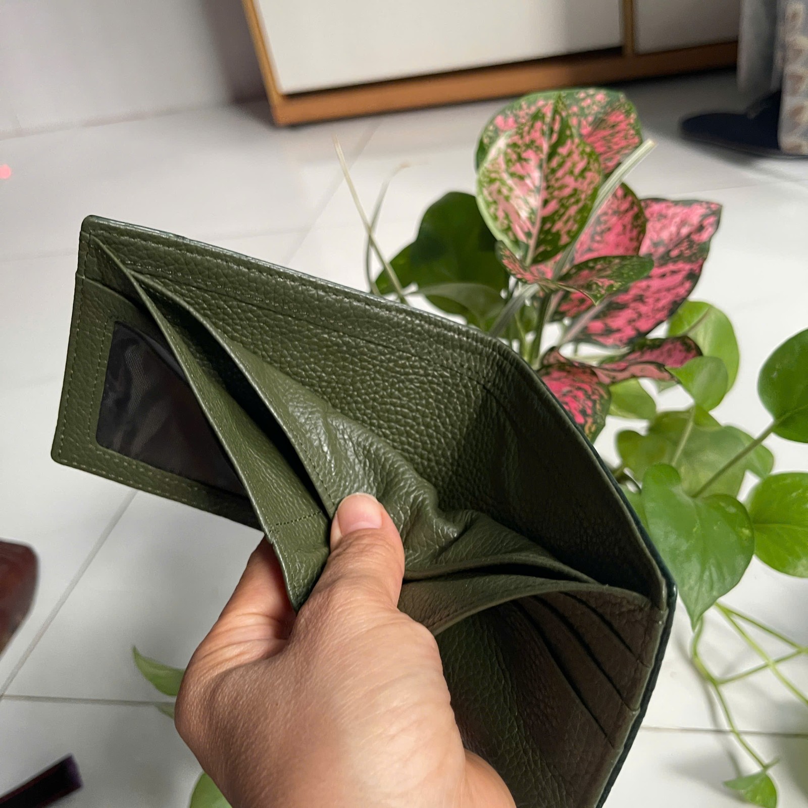 Green 100% Real Genuine EXOTIC Leather Skin Men’s Bifold Wallet,Cardholder