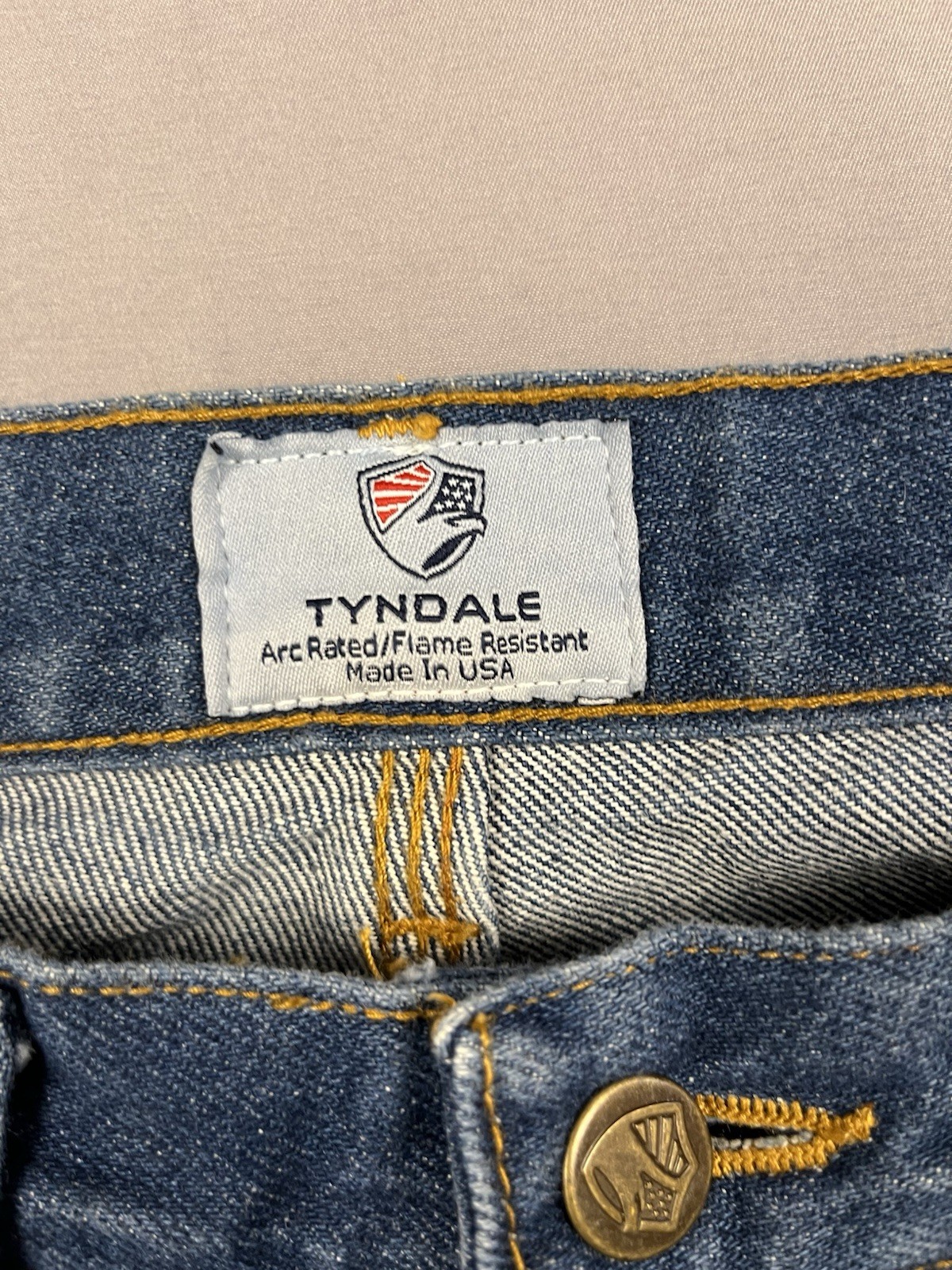 Tyndale FR Jeans Mens 34×31 Blue Denim Carpenter Arc Rated CAT 2 Made USA F290T