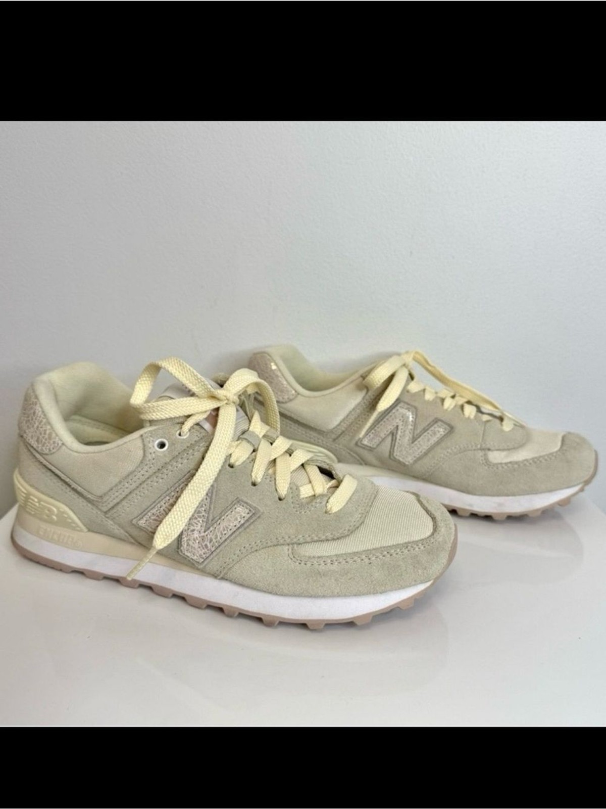 New Balance 574 Suede Shattered Pearl Running Sneaker Women’s Size 6.5 WL574CIB