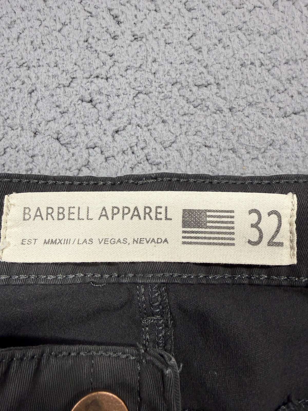 Barbell Apparel Jeans Mens 32×33 Gray Charcoal Wash Straight Leg Stretch Denim