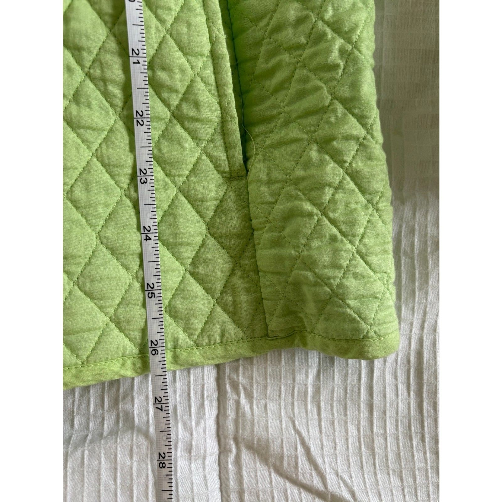 Vintage Quilted White Stag Green Jacket XL Floral Applique Embroidered Patchwork