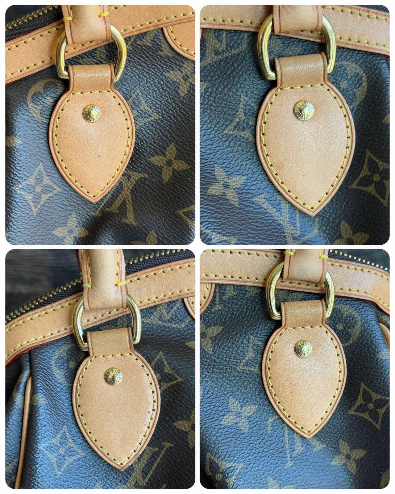 Authentic Louis Vuitton Tivoli PM Monogram Leather & Canvas Handbag Purse Tote