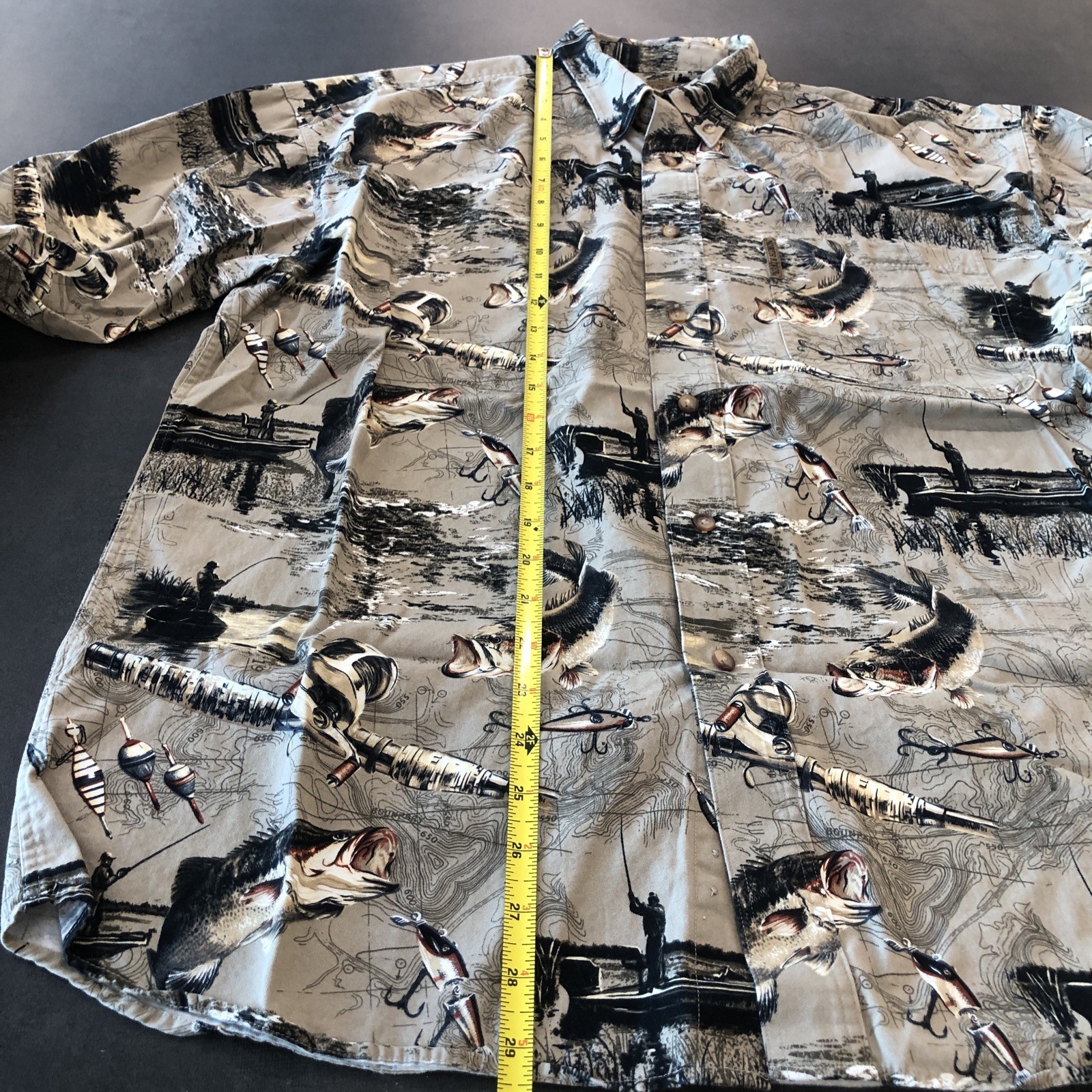 North River Shirt Long Sleeve Large Shirt Fishing Rod Lures Bass Boats