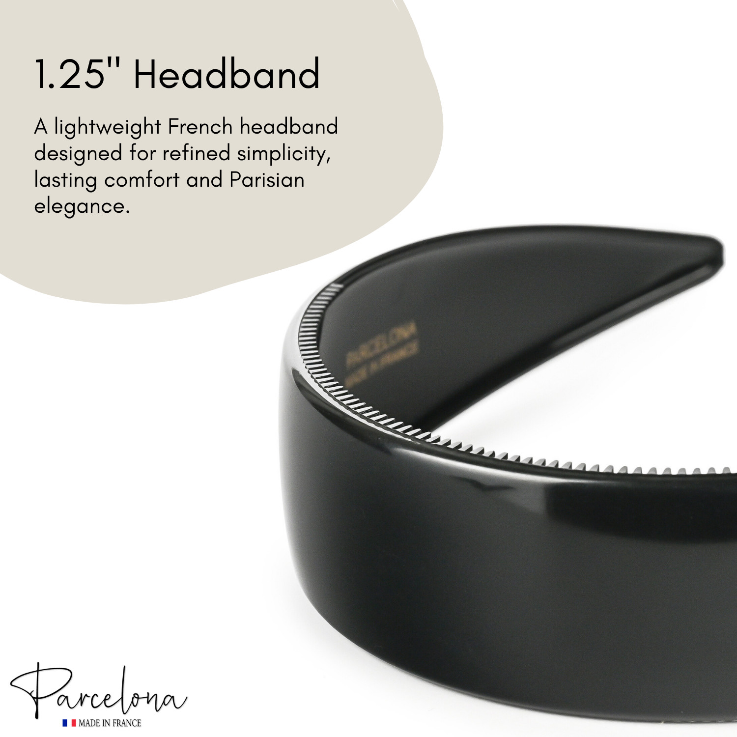 Parcelona Extra Wide French Headband 1.25 Inch Cellulose Acetate Hairband for
