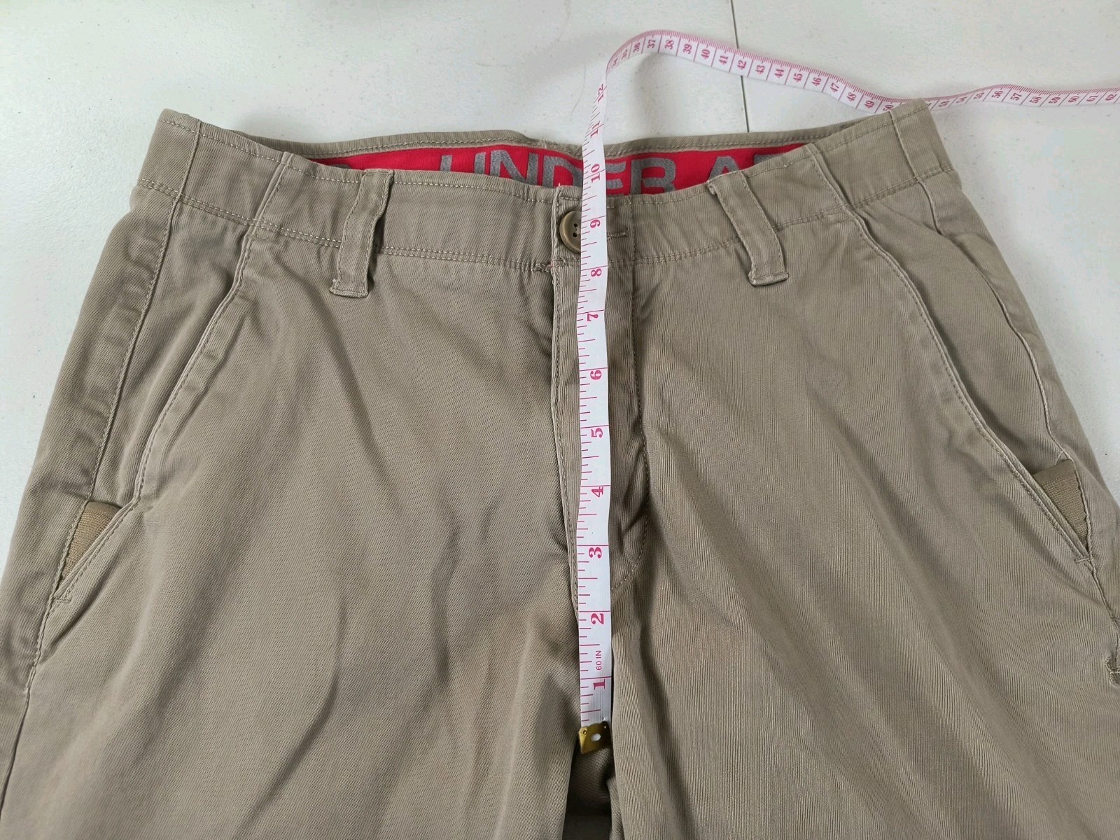 Under Armour Men’s 32/29.5 Knit Khaki Pants Beige Tan98% Cotton 2% Elastane READ