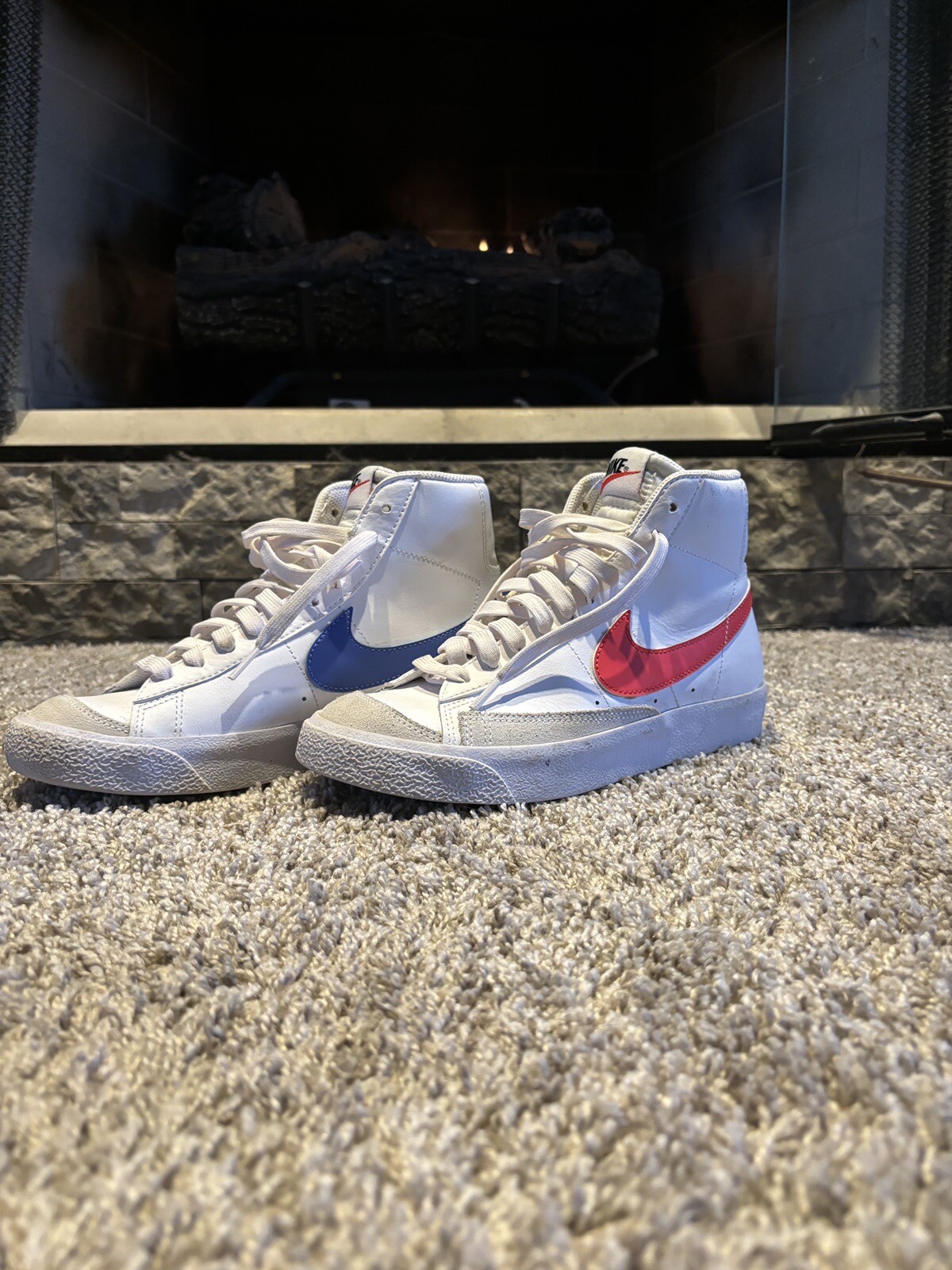 Nike Blazer Mid ’77 Vintage Mismatched Swoosh Blue Red BQ6806-117 Men’s Sizes