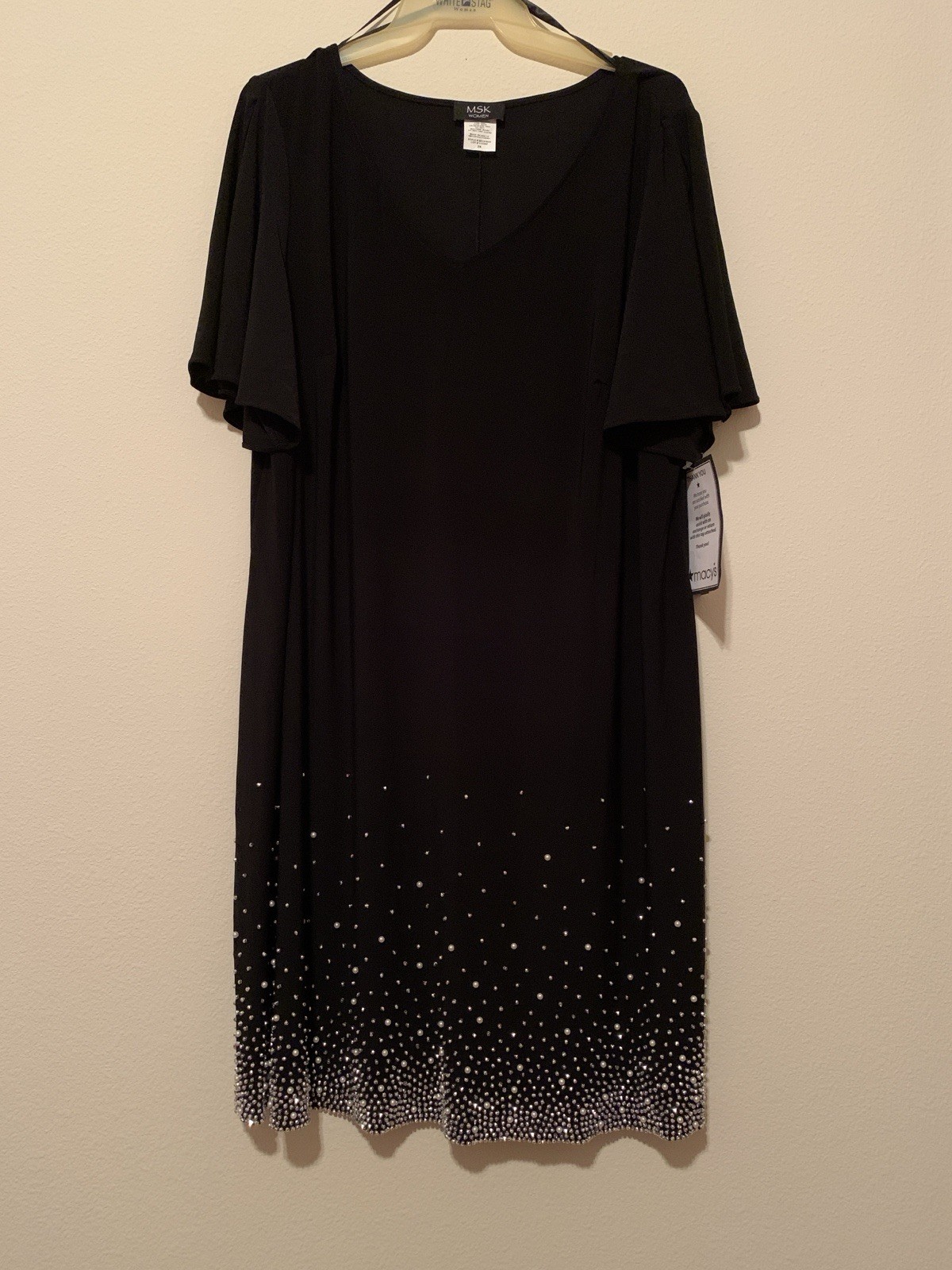 V-Neck Midi Black Dress 2X (Macy’s.com)