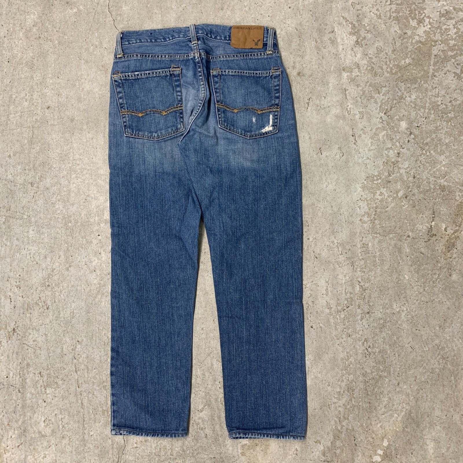 American Eagle Jeans 31×27 Blue Pants Low Rise Boot Distressed Grunge Tag 33×30