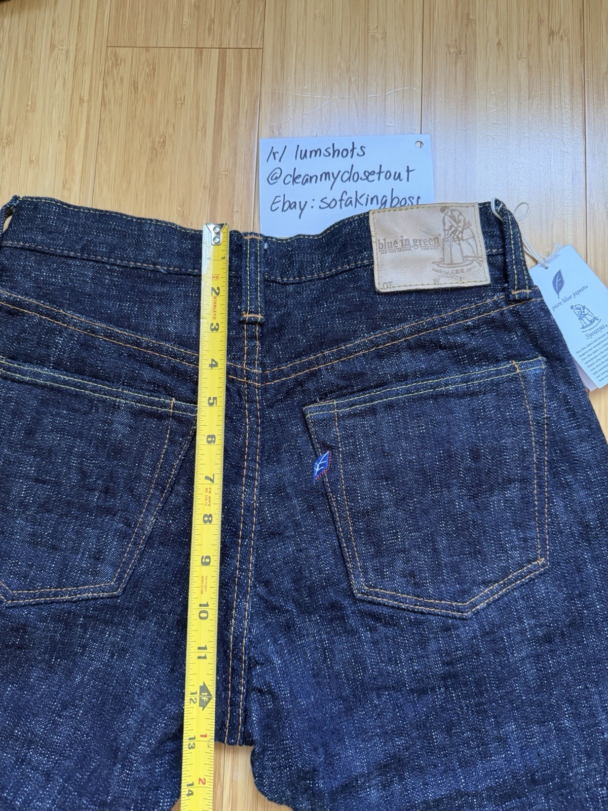 NEW PBJ WSB-019 16 oz Slubby Relax Tapered size 32 (Measures 30) Pure Blue Japan