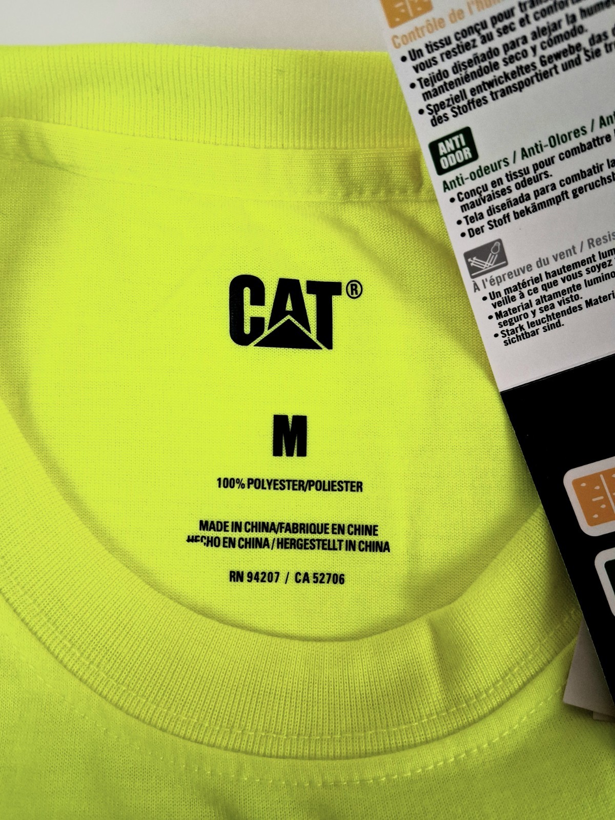 New- 5 Pack Catapiller CAT Trademark Hi-Viz Hi Visibility Tee Shirt Size Medium